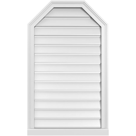 Ekena Millwork Octagonal Top Surface Mount PVC Gable Vent w/ 2"W x 2"P Brickmould Sill Frame, 24"W x 40"H GVPOT24X4003SF